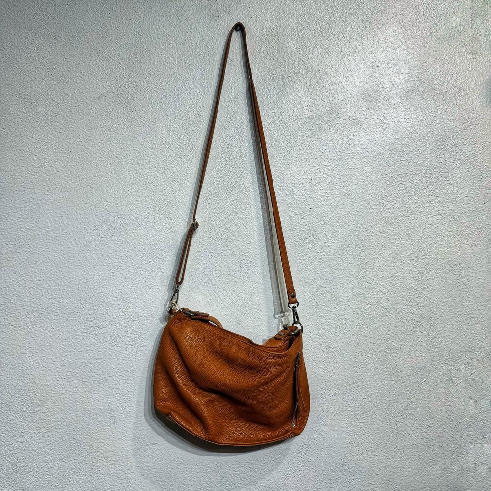 Giulia Massari Cognac Leather Hobo Bag NWT